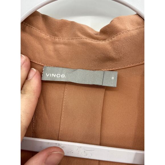 VINCE Slit Back 100% Silk Shirt Dress in Blush Size M NEW - Picture 4 of 7